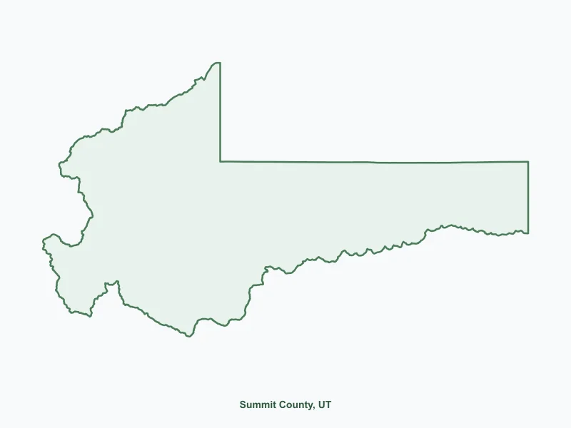 Map of Summit County, UT showing major cities