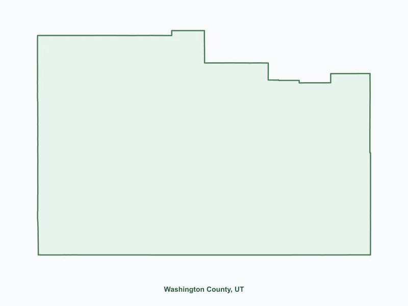 Map of Washington County, UT showing major cities
